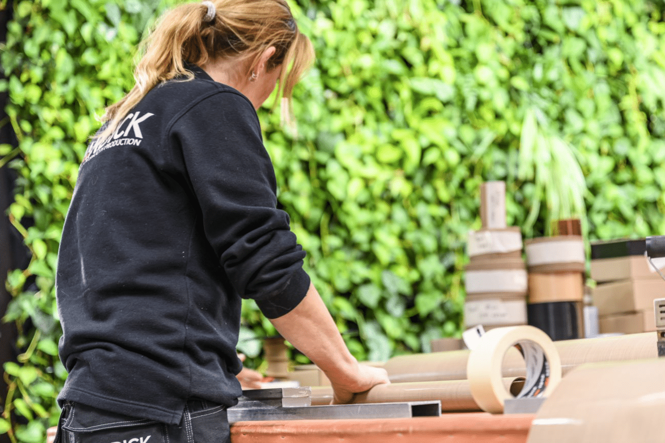 Sonja making a belt